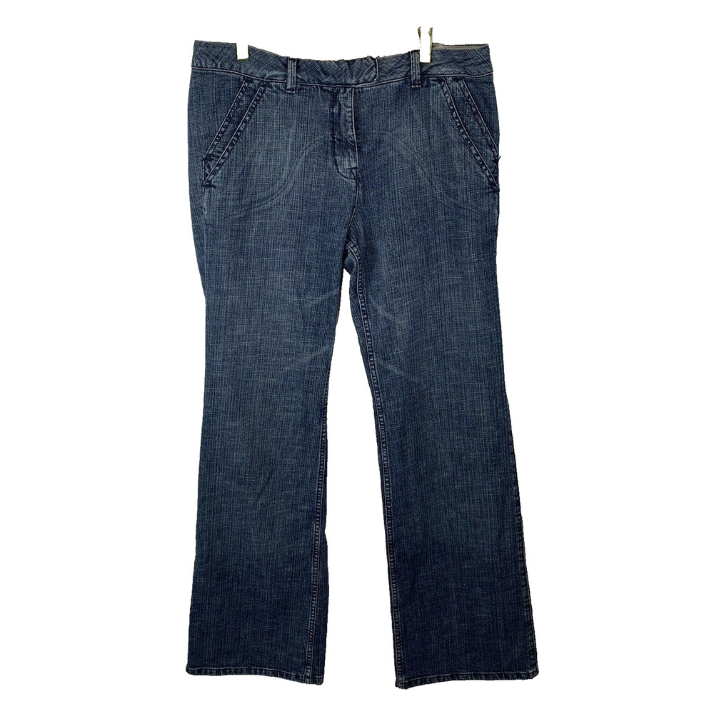 Anthropologie Louie Women's Jeans Size 31 Boot Cut Denim Blue Wide Leg